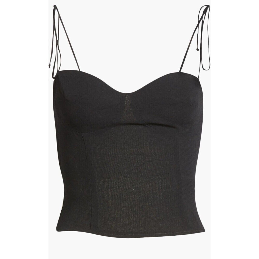 Reformation Liza Top Black Size 0 Cami Tank Spaghetti Strap Sweetheart Neckline - Picture 5 of 14
